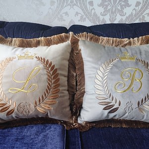 embroidered cushions with initials