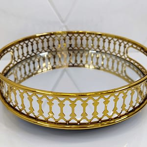 metal tray with mirror